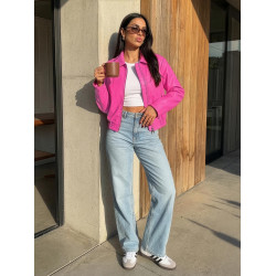 Moteriška raudona odinė striukė „Jase“