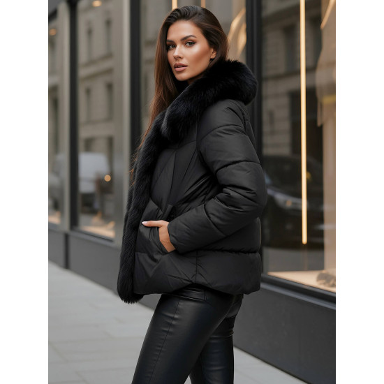 Moteriška juoda žieminė striukė Lota