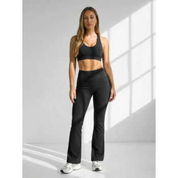 Women's wide leg trousers in black Siden