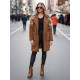 Moteriškas rudas žieminis paltas Tara Moteriškos striukės