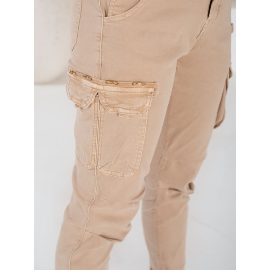 Moteriškos rusvos spalvos kelnės Cargo