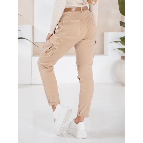 Moteriškos rusvos spalvos kelnės Cargo