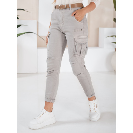Moteriškos pilkos spalvos kelnės Cargo