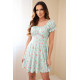 Moteriška mėtinė suknelė su pūstomis rankovėmis Gloria