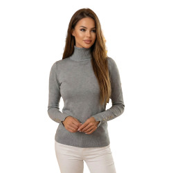 Moteriškas pilkas megztinis su golfu Vestin