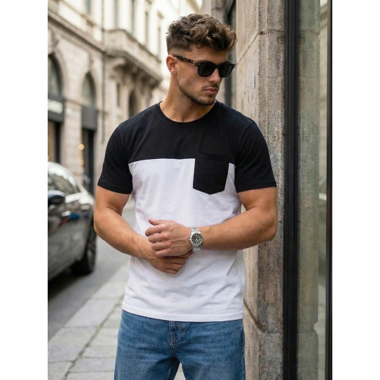 Vyriški balti/juodi marškinėliai Billy Marškinėliai