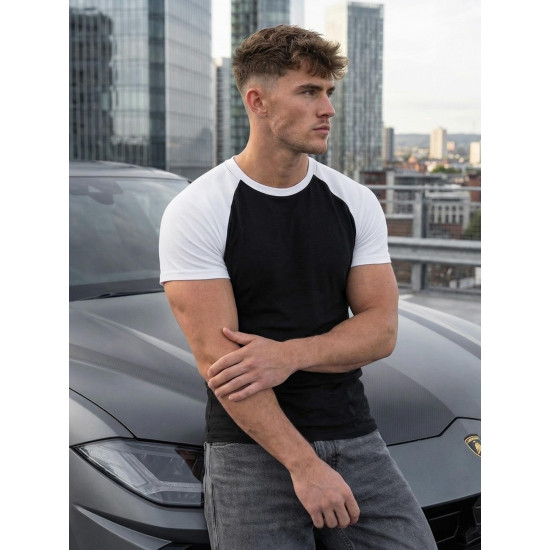 Vyriški juodi/balti marškinėliai Arnol Marškinėliai
