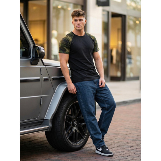 Vyriški juodi/kamufliažiniai marškinėliai Arnol Marškinėliai