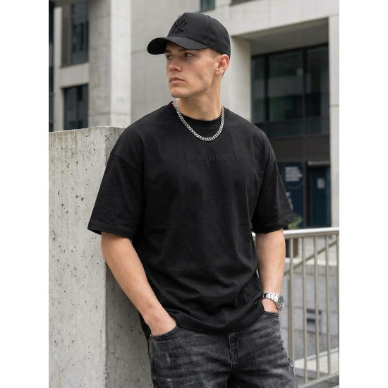 Vyriški juodi oversize marškinėliai Perfect Marškinėliai su užrašais