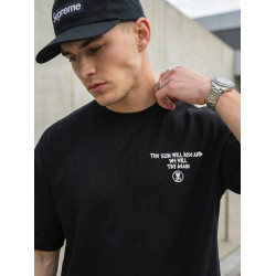 Vyriškas juodas oversize marškinėlis „Jevin“