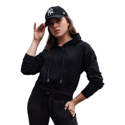 Moteriškas juodas džemperis su gobtuvu Trend