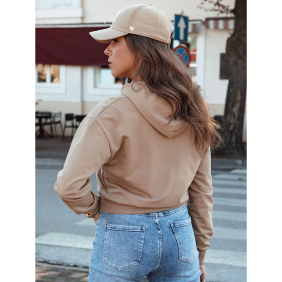 Moteriškas rusvas džemperis su gobtuvu Trend