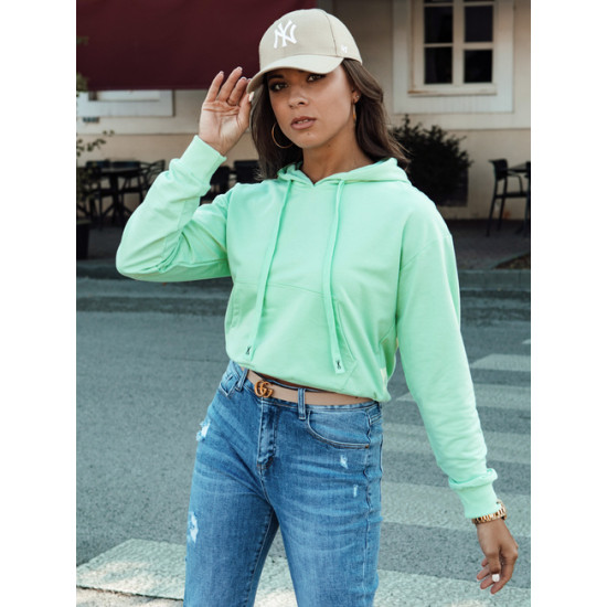 Moteriškas mėtinės spalvos džemperis su gobtuvu Trend