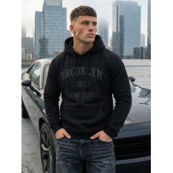 Juodas džemperis su gobtuvu Brooklyn