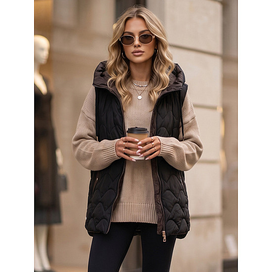 Sieviešu melna izšūta jakete „Fashion“