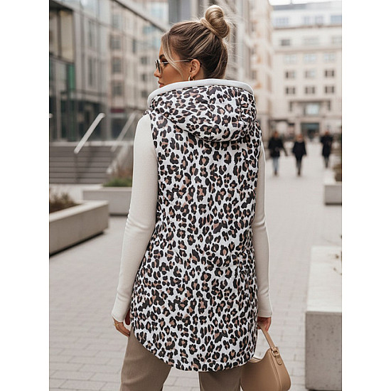 Moteriška balta leopardo rašto liemenė Elmera Moteriškos liemenės