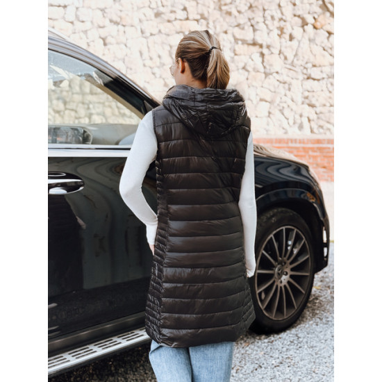 Moteriška juoda liemenė su gobtuvu Warm