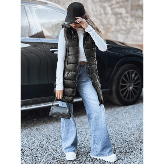 Moteriška juoda dygsniuota liemenė Foxy