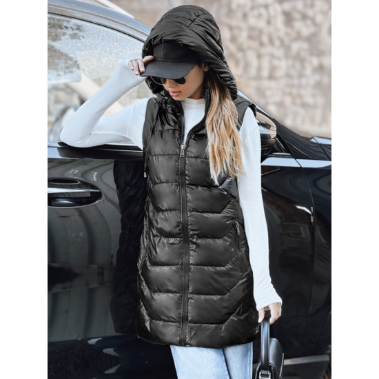 Moteriška juoda dygsniuota liemenė Foxy