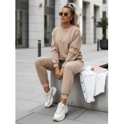 Moteriškas rusvas laisvalaikio komplektas Daval