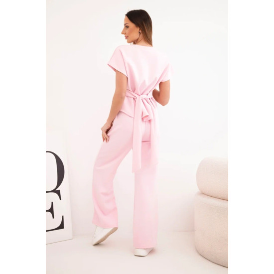 Women's pink set with wide trousers Floren Women's suits