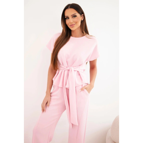 Women's pink set with wide trousers Floren Women's suits