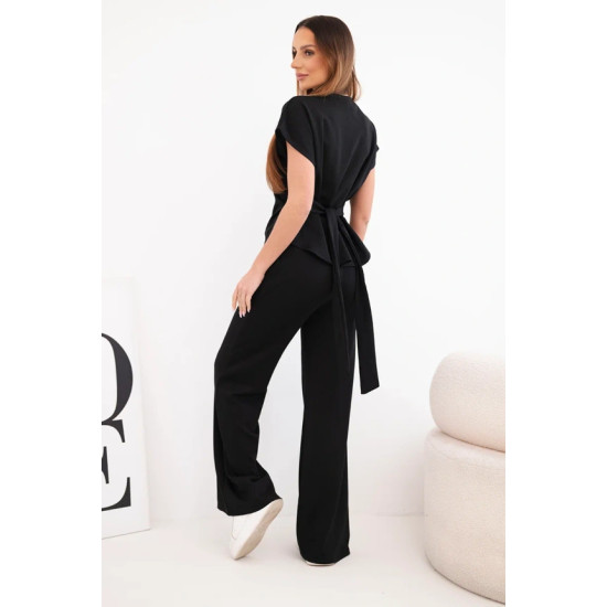 Women's black set with wide trousers Floren Women's suits