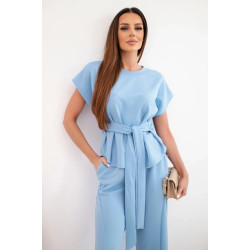 Women's blue set with wide trousers Floren