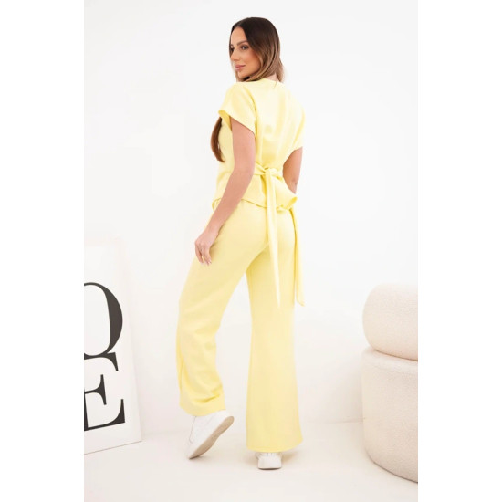 Women's yellow set with wide trousers Floren Women's suits