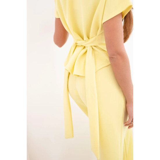 Women's yellow set with wide trousers Floren Women's suits