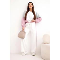 Moteriškas dviejų spalvų laisvalaikio komplektas su tamsiai rožiniu intarpu Gabi