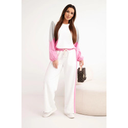 Moteriškas dviejų spalvų laisvalaikio komplektas su šviesiai rožiniu intarpu Gabi