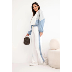 Moteriškas dviejų spalvų laisvalaikio komplektas su mėlynu intarpu Gabi