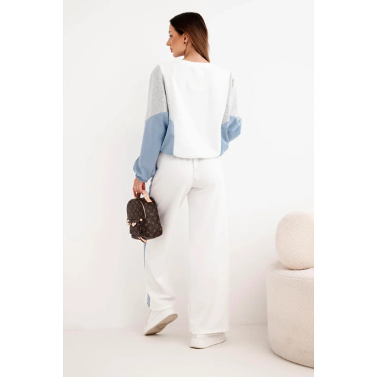 Damski dwukolorowy komplet wypoczynkowy z niebieską wstawką Gabi Komplety damskie