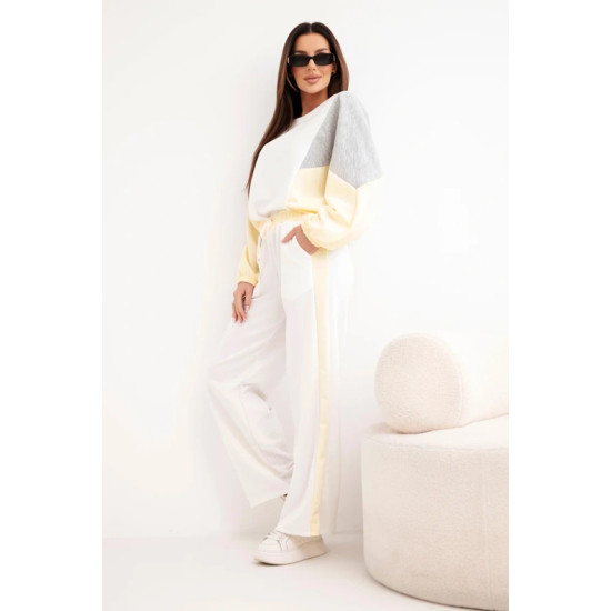 Damski dwukolorowy komplet wypoczynkowy z żółtą wstawką Gabi Komplety damskie
