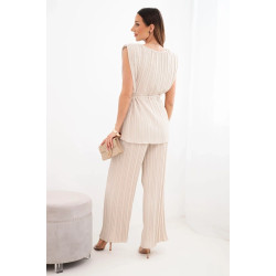 Moteriškas rusvas klostuotas komplektas Nici