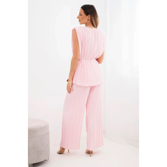 Sieviešu gaiši rozā plisēts komplekts Nici Sieviešu uzvalki
