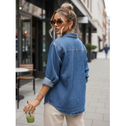 Moteriški mėlyni marškiniai Overllo