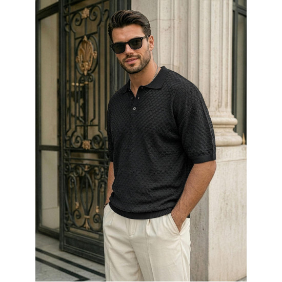 Vyriški juodi polo marškinėliai Style POLO marškinėliai
