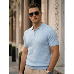 Vyriški mėlyni polo marškinėliai Fast