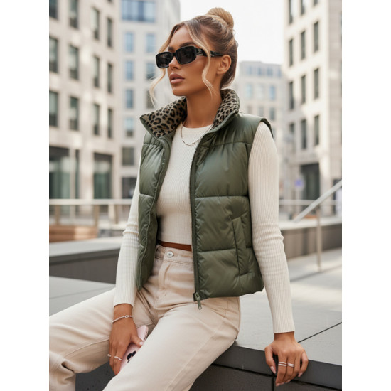 Moteriška žalia dvipusė liemenė Puff Moteriškos liemenės