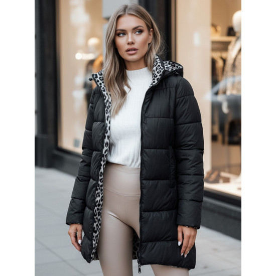 Moteriška dvipusė juoda striukė Brezi