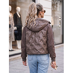 Megos Women's Brown Hooded Jacket