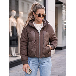 Megos Women's Brown Hooded Jacket