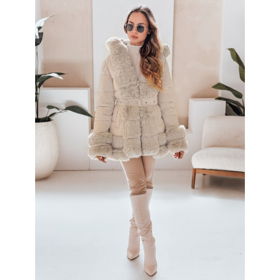 Moteriška rusva striukė su kailiu City Moteriškos striukės