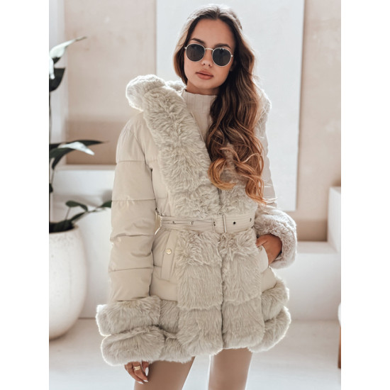 Moteriška rusva striukė su kailiu City Moteriškos striukės