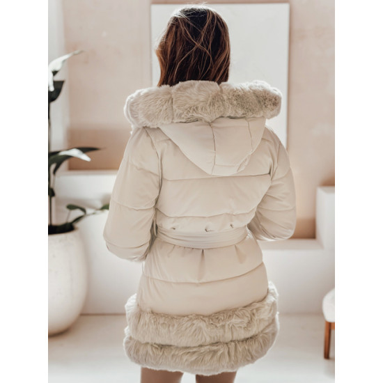 Moteriška rusva striukė su kailiu City Moteriškos striukės