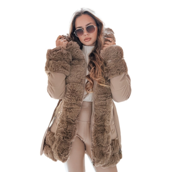 Moteriška ruda striukė su kailiu City