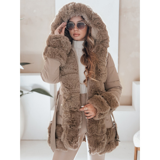 Moteriška ruda striukė su kailiu City