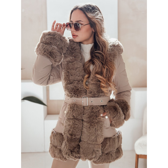 Moteriška ruda striukė su kailiu City